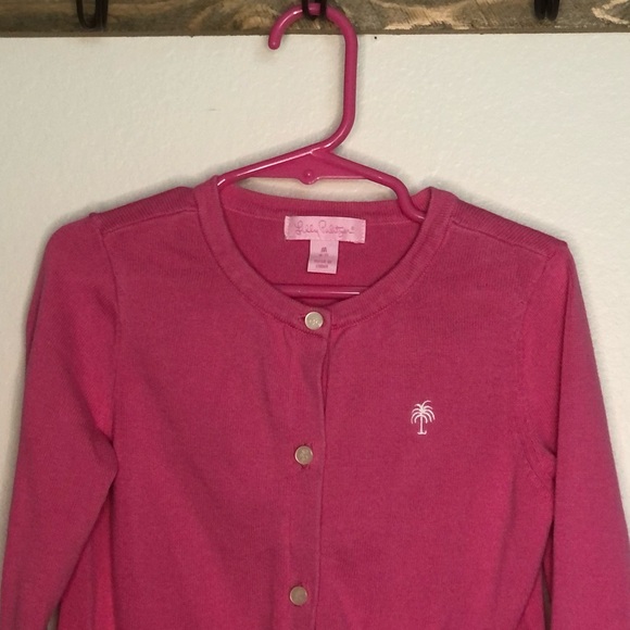 Lilly Pulitzer magenta sz Medium 6-7 cardigan - Picture 2 of 3